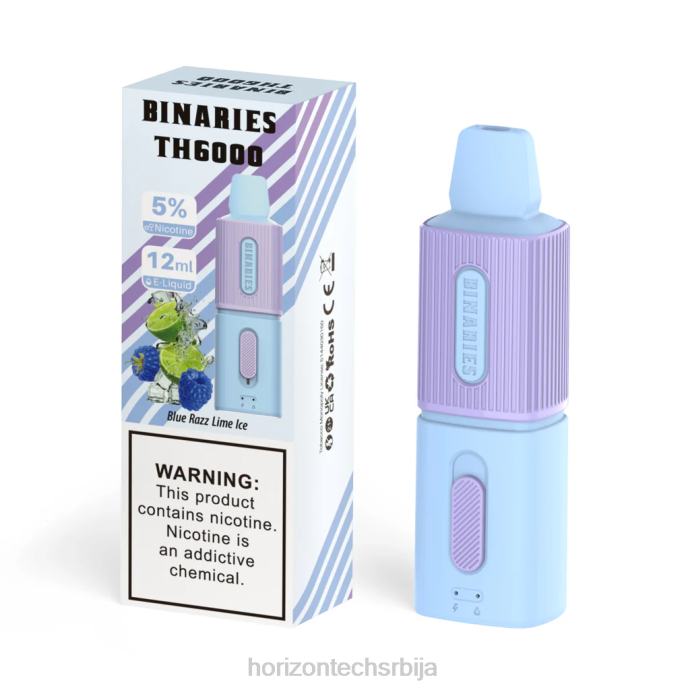 HorizonTech Binaries Cabin тх6000 за једнократну употребу 12мл плави разз креч лед 406V106 | Horizontech Disposable Vape