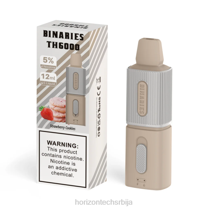 HorizonTech Binaries Cabin тх6000 за једнократну употребу 12мл колачићи од јагода 406V116 | Horizontech Disposable Vape